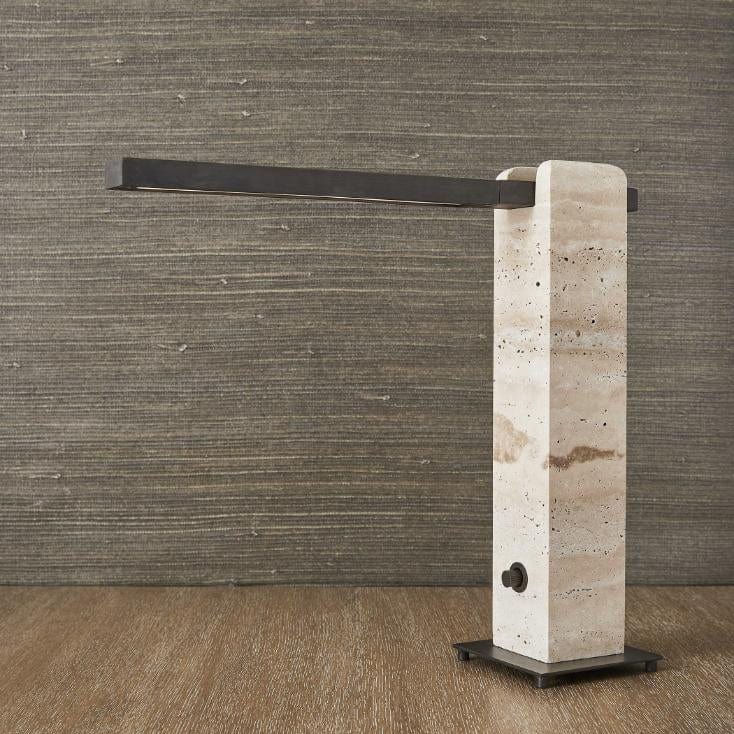 Black Label Director Table Lamp - Travertine.
