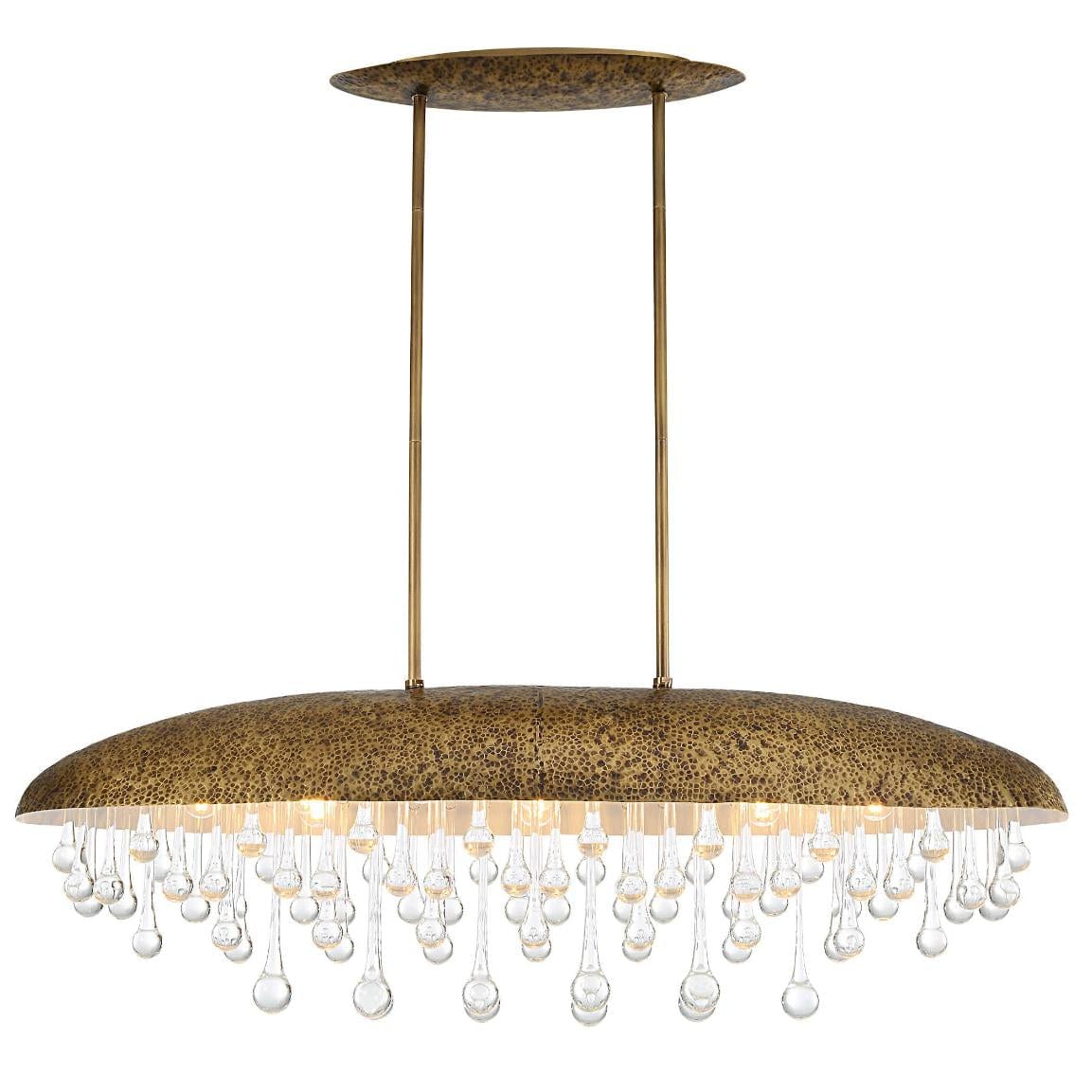 Black Label Downpour Brass & Glass Droplet Pendant.