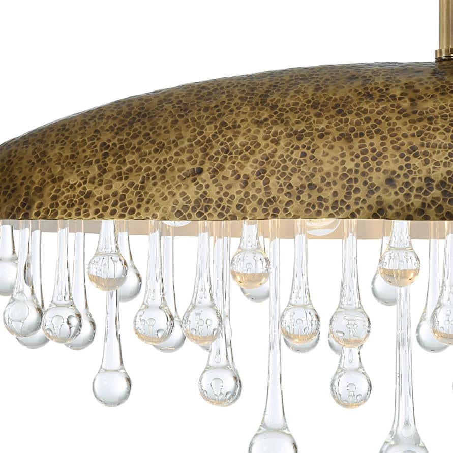 Black Label Downpour Brass & Glass Droplet Pendant.