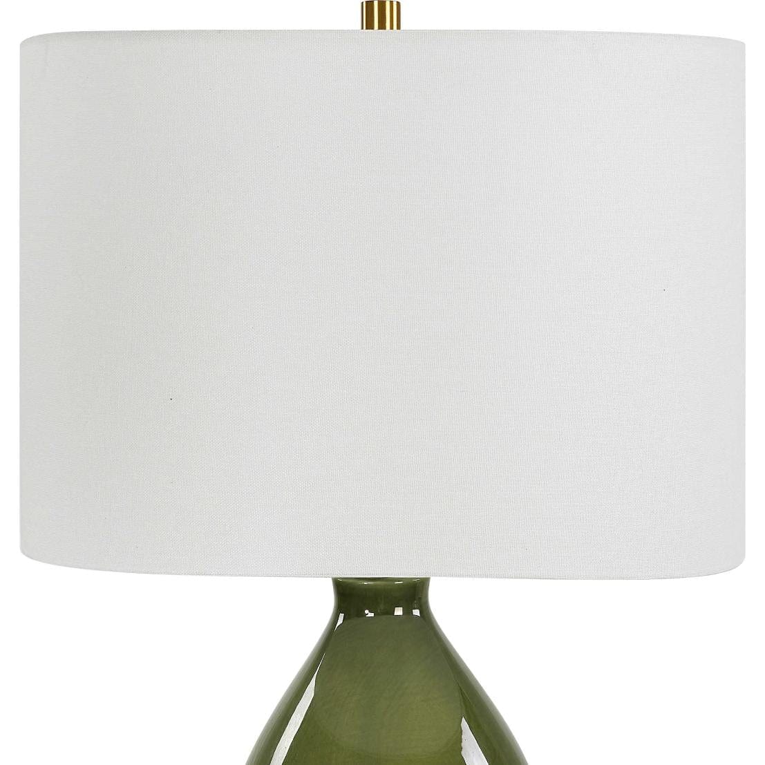 Black Label Gourd Table Lamp, Green.