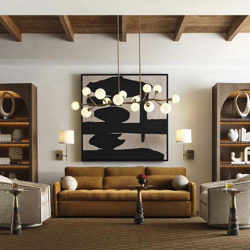 Black Label Meandering 14 Light Pendant - Brass.