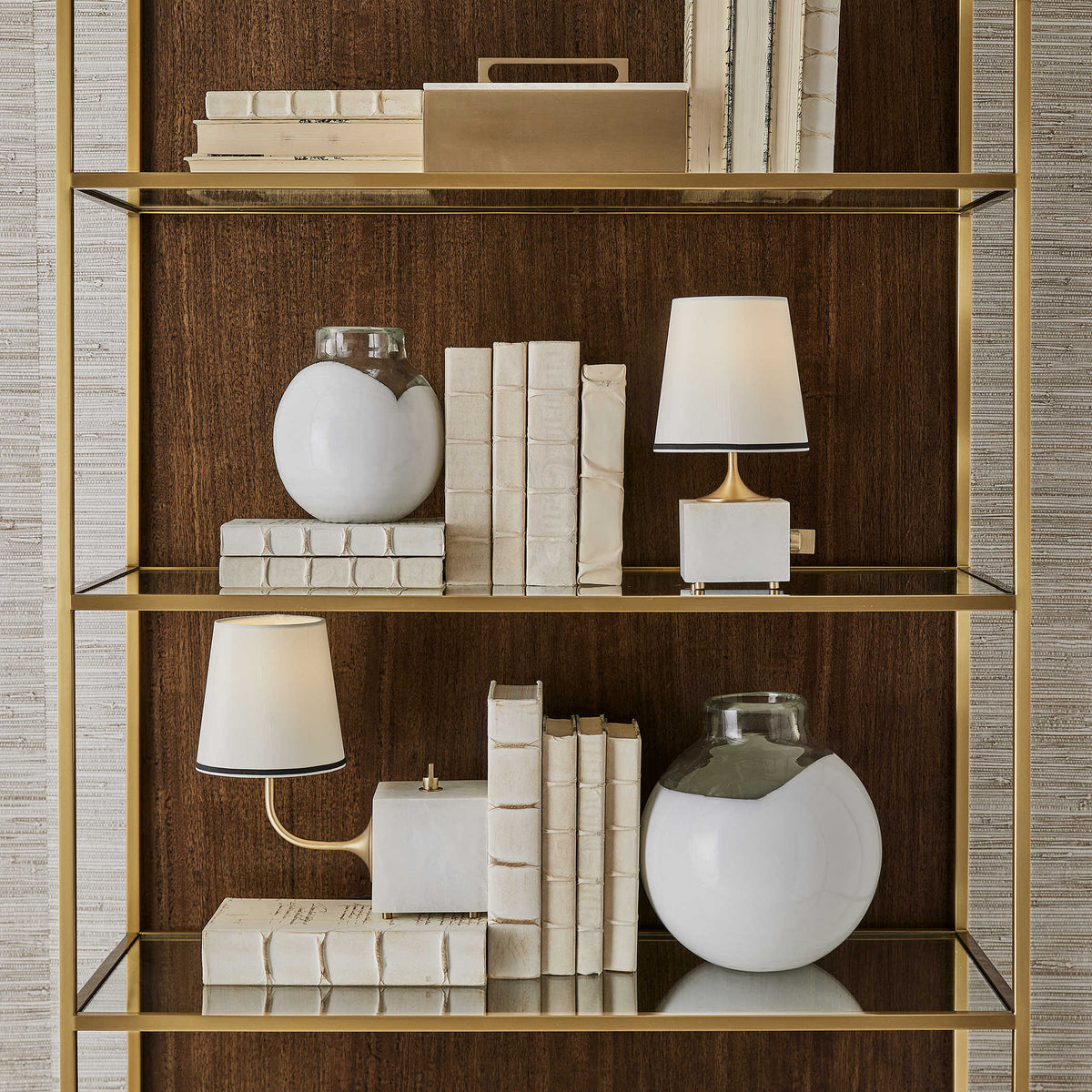 Uttermost Lighting Blockhead Mini Lamp - Satin Brass House of Isabella UK