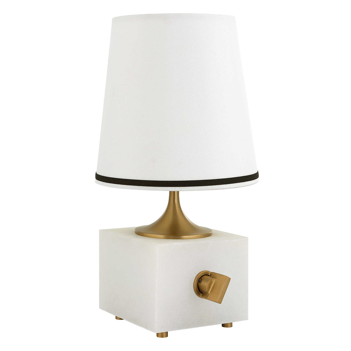 Uttermost Lighting Blockhead Mini Lamp - Satin Brass House of Isabella UK