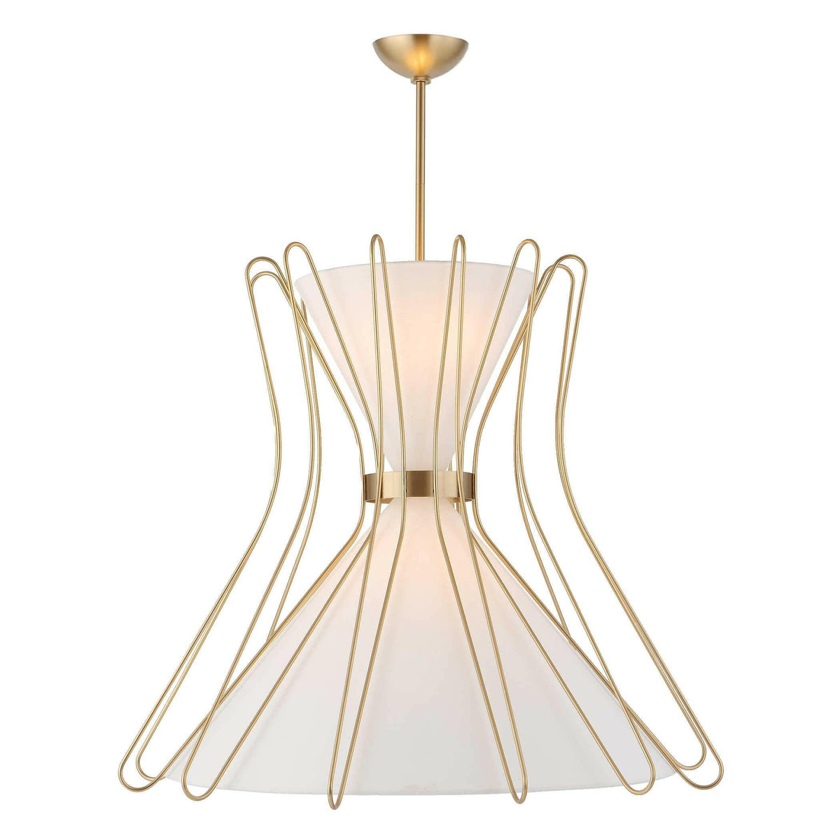 Boomerang, 4 Lt Pendant - Brass Grande.