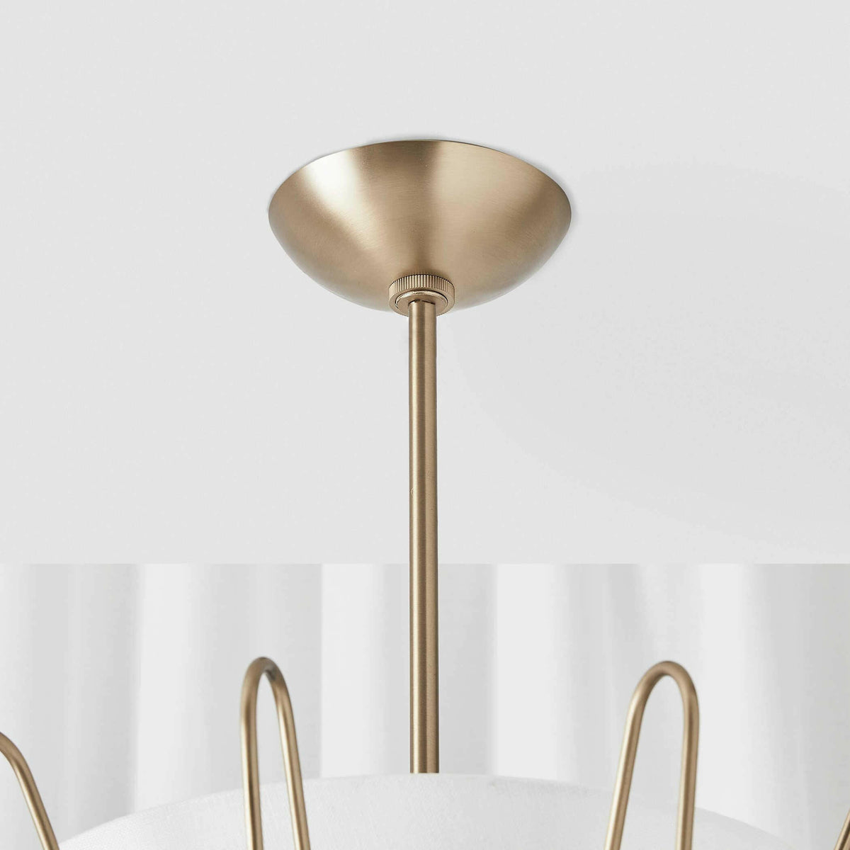 Boomerang, 4 Lt Pendant - Brass Grande.