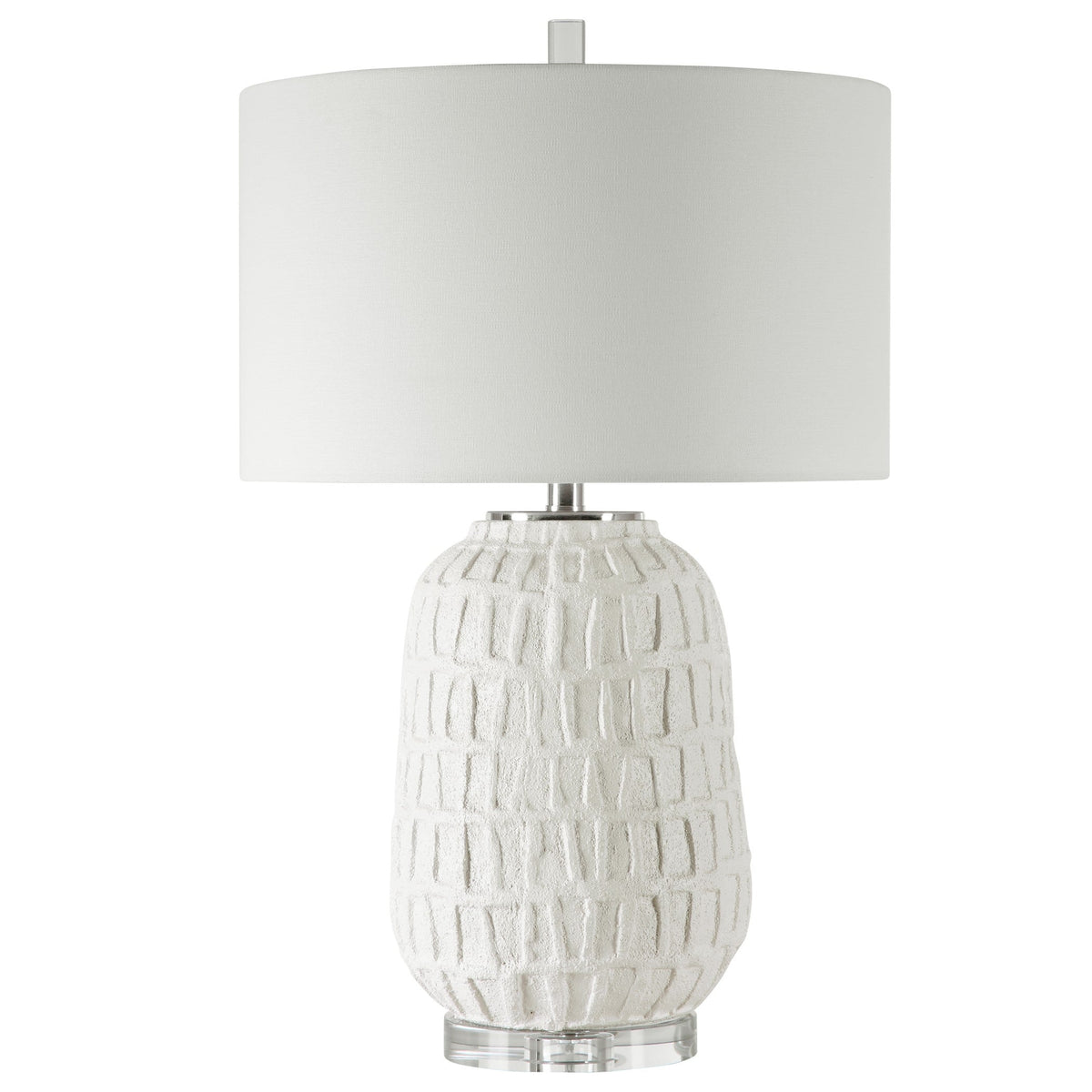 Uttermost Lighting Caelina Textured White Table Lamp House of Isabella UK