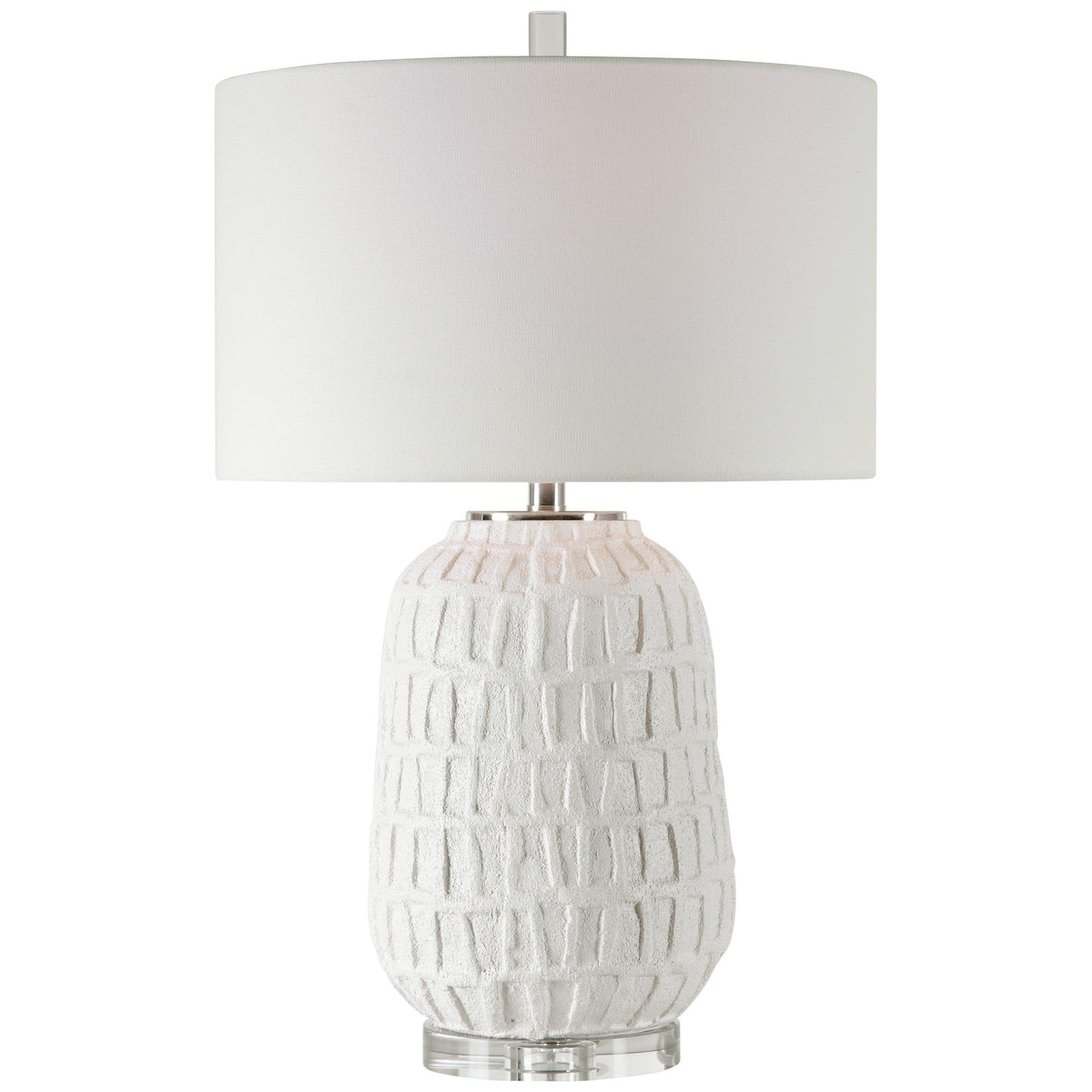 Uttermost Lighting Caelina Textured White Table Lamp House of Isabella UK