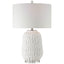 Uttermost Lighting Caelina Textured White Table Lamp House of Isabella UK