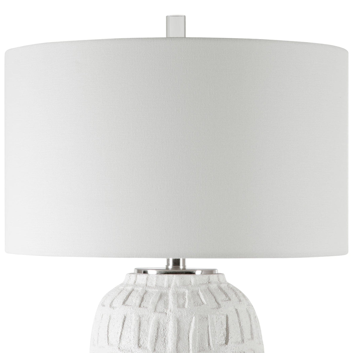Uttermost Lighting Caelina Textured White Table Lamp House of Isabella UK