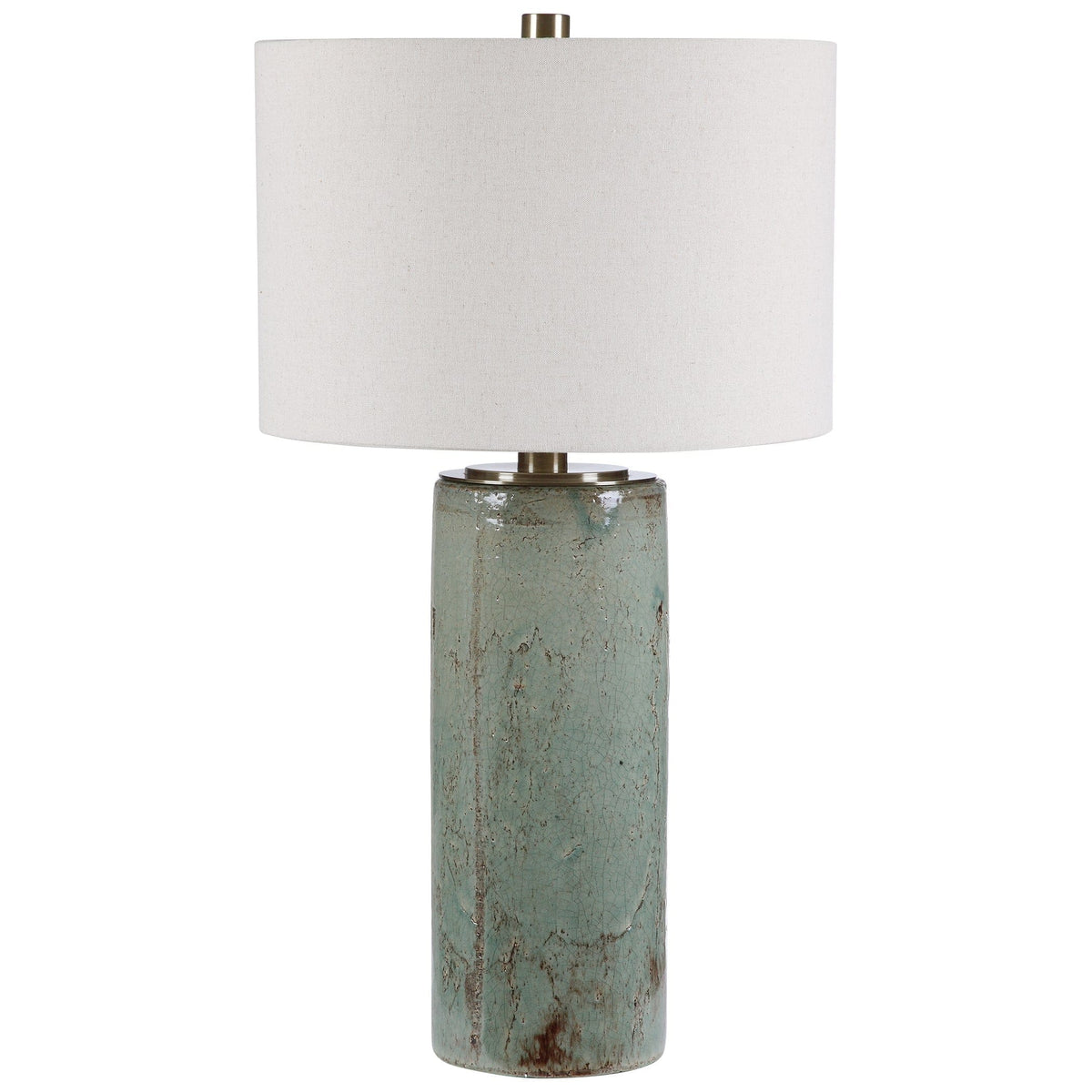 Uttermost Lighting Callais Crackled Aqua Table Lamp House of Isabella UK