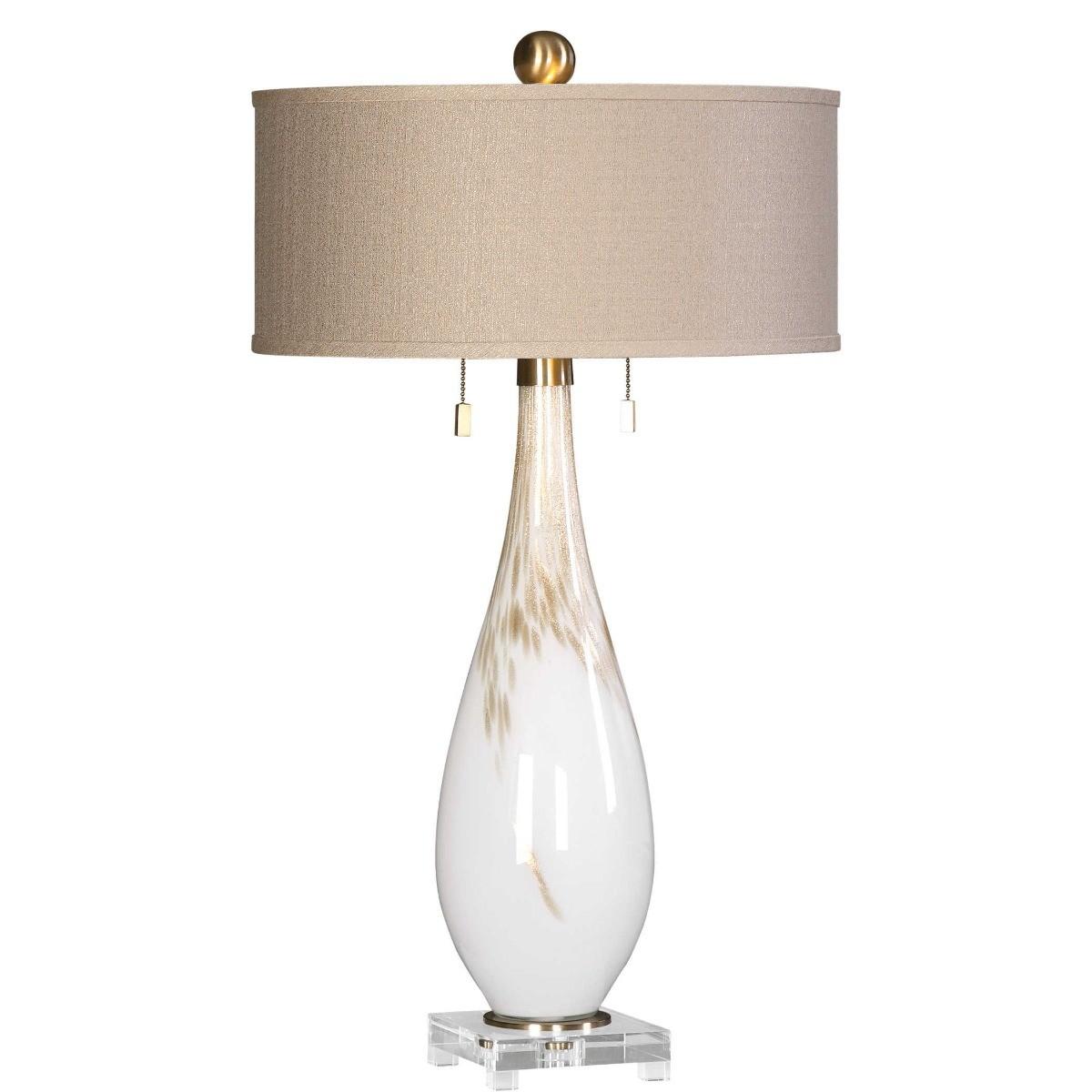 Uttermost Lighting Cardoni White Glass Table Lamp House of Isabella UK