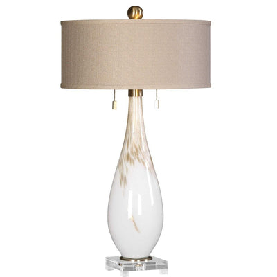 Uttermost Lighting Cardoni White Glass Table Lamp House of Isabella UK