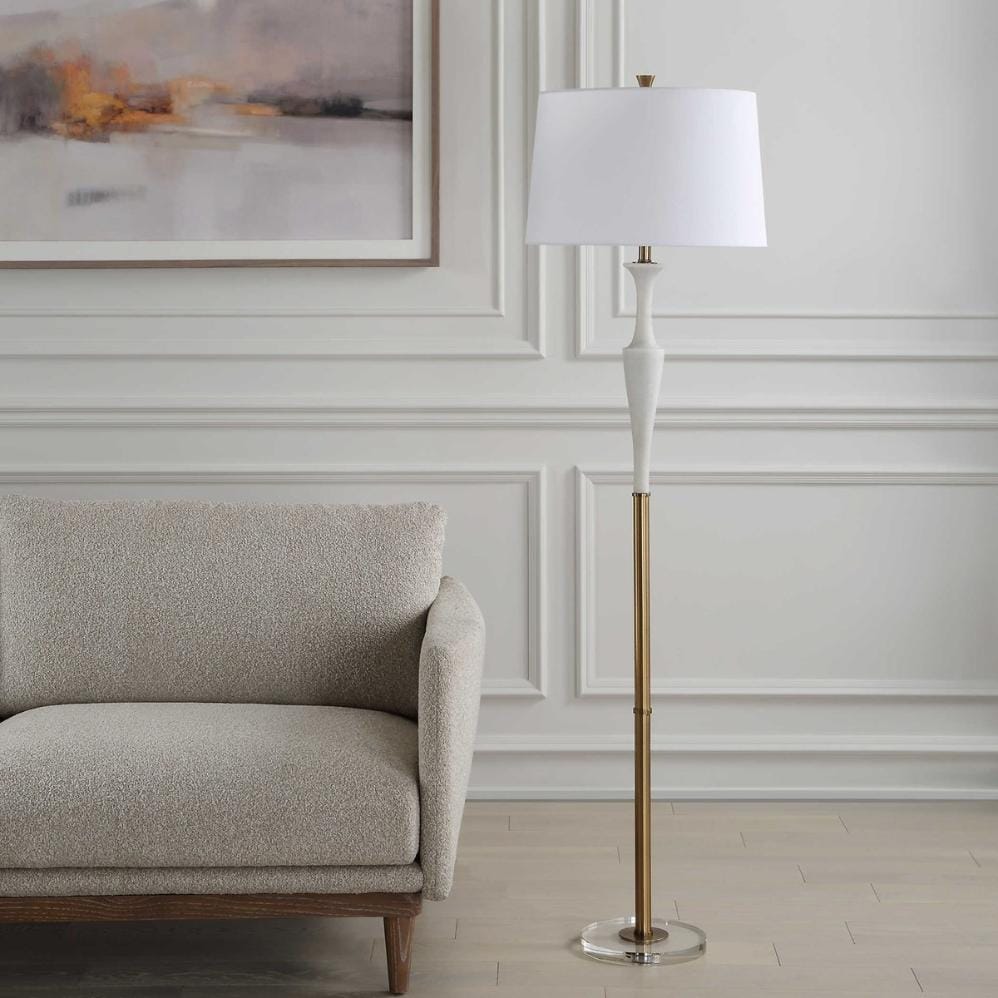 Uttermost Lighting Colette White Stone Floor Lamp House of Isabella UK