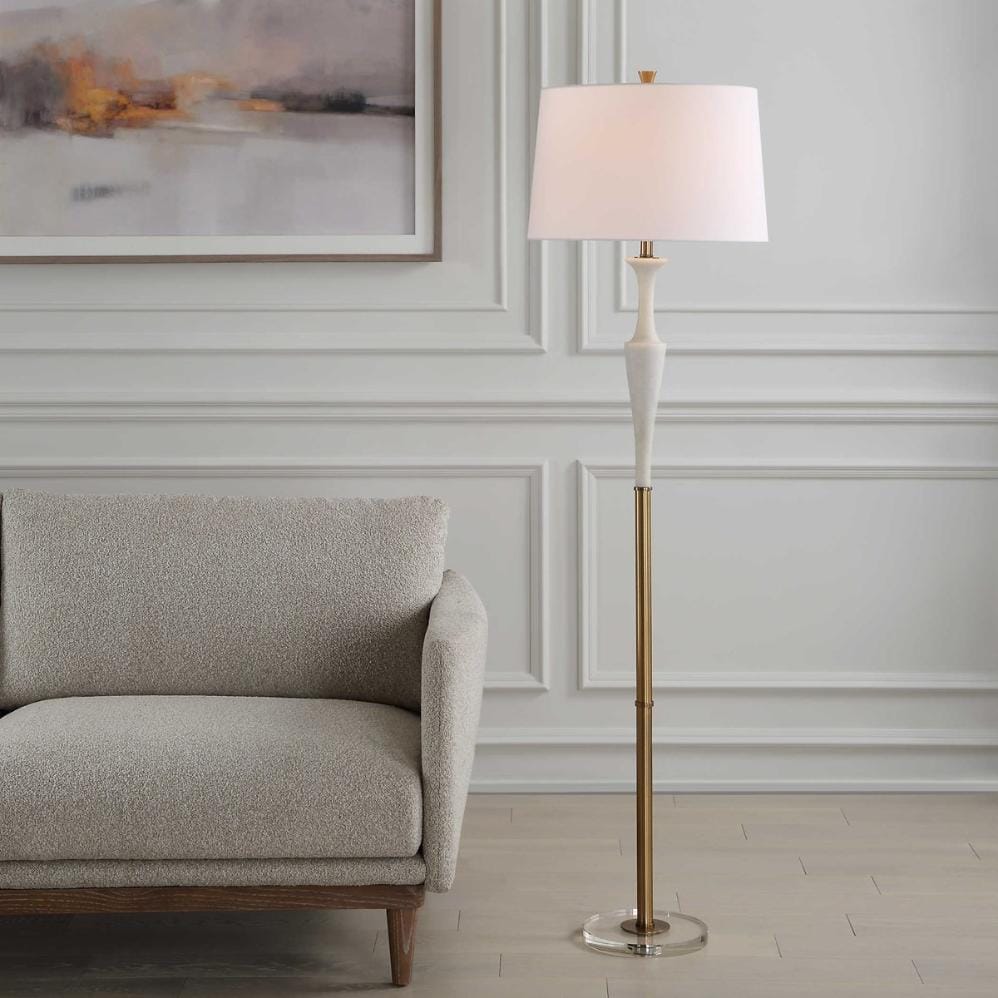 Uttermost Lighting Colette White Stone Floor Lamp House of Isabella UK