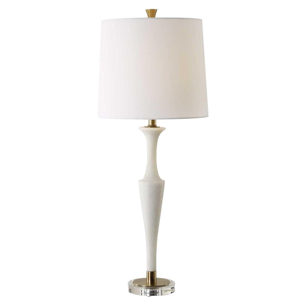 Uttermost Lighting Colette White Stone Table Lamp House of Isabella UK