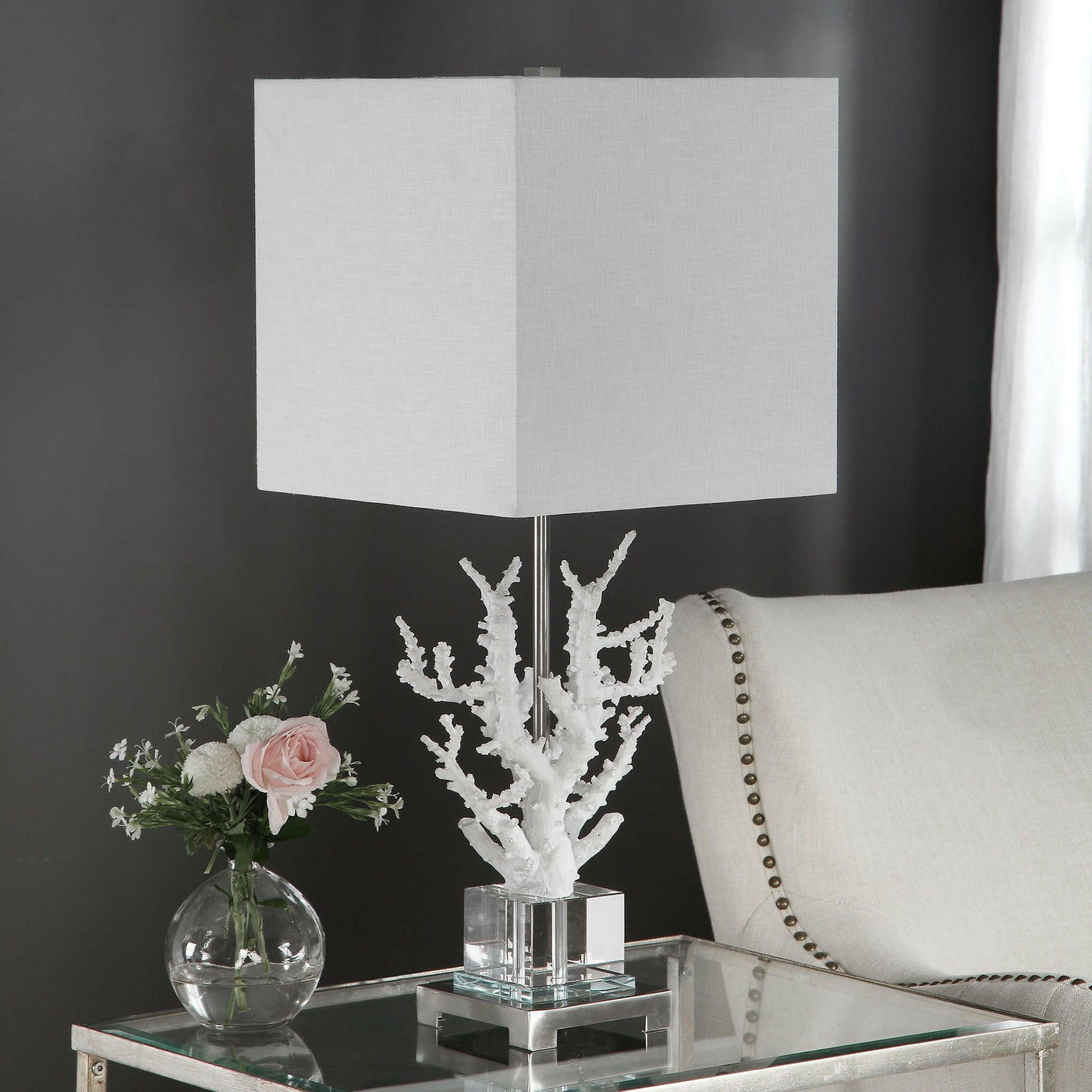 Uttermost Lighting Corallo White Coral Table Lamp House of Isabella UK