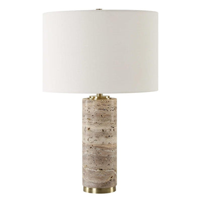 Uttermost Lighting Cortado Travertine Table Lamp House of Isabella UK