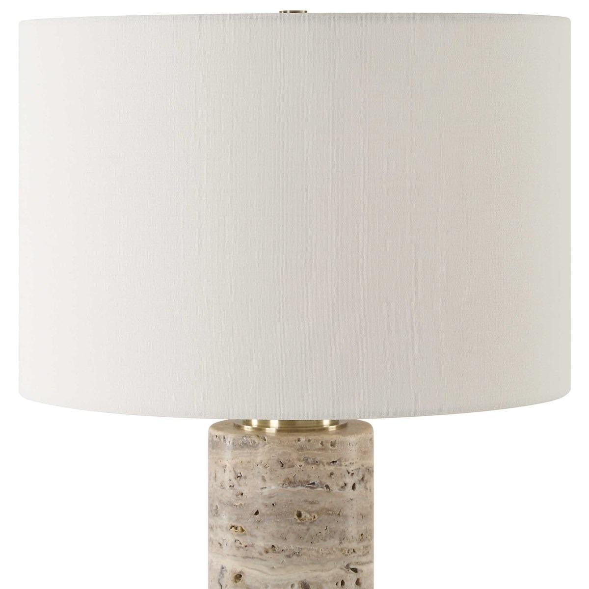 Uttermost Lighting Cortado Travertine Table Lamp House of Isabella UK