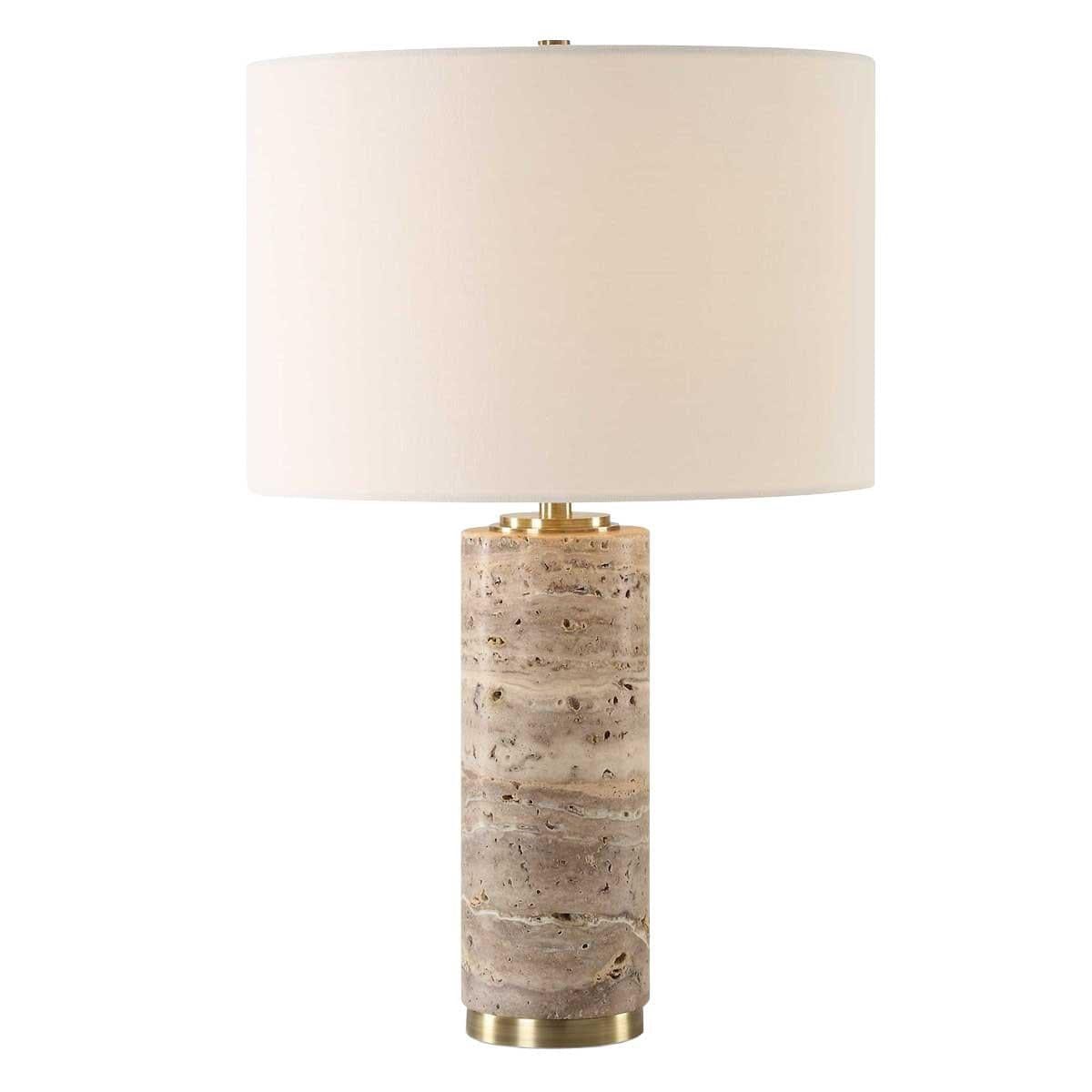 Uttermost Lighting Cortado Travertine Table Lamp House of Isabella UK