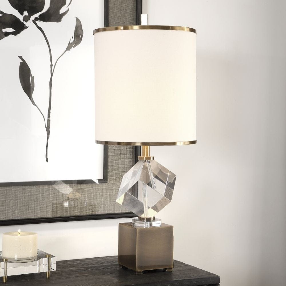 Uttermost Lighting Cristino Crystal Cube Lamp House of Isabella UK