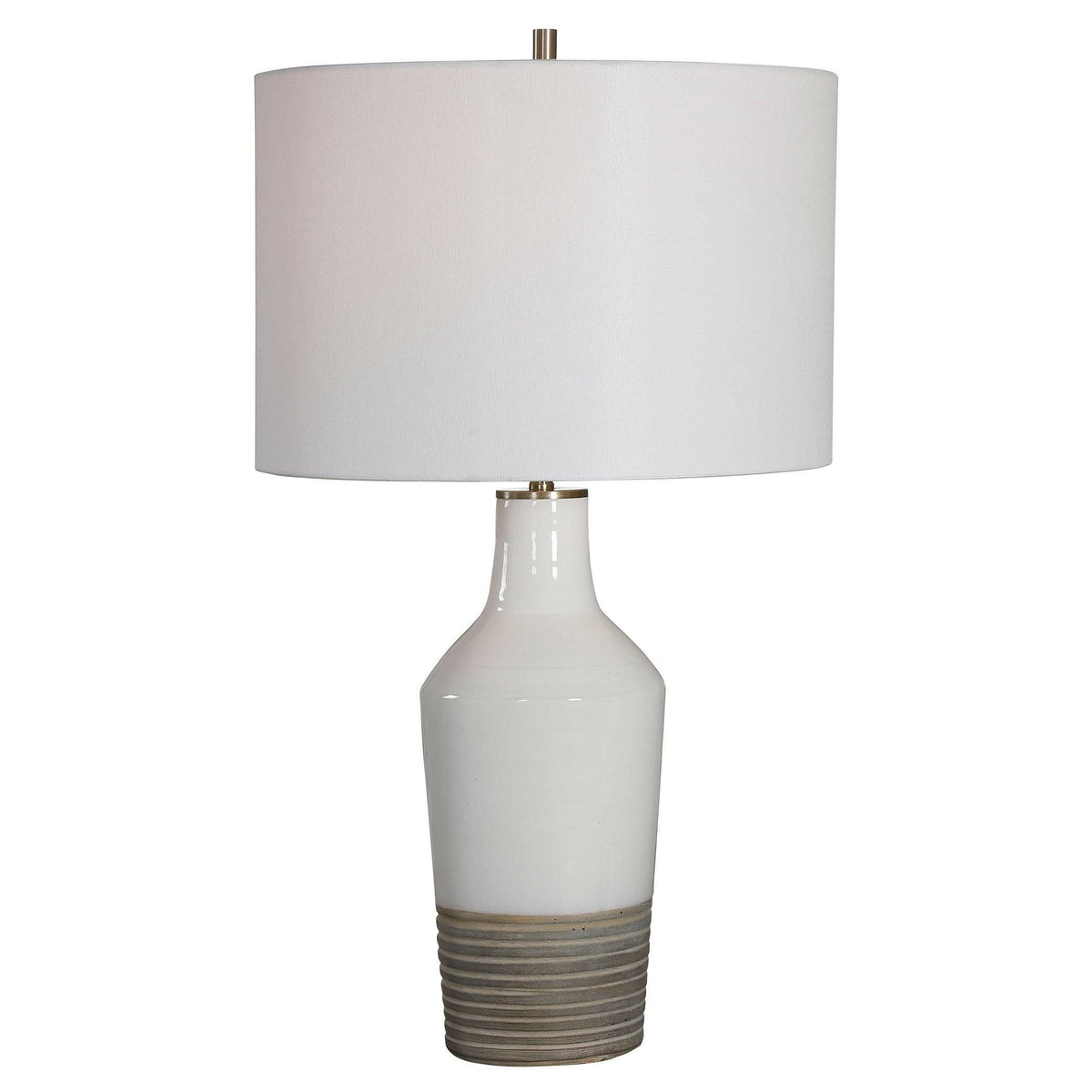Dakota White Crackle Table Lamp.