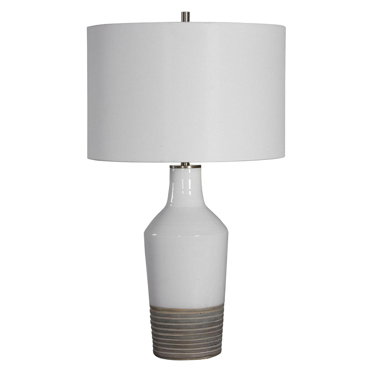 Dakota White Crackle Table Lamp.