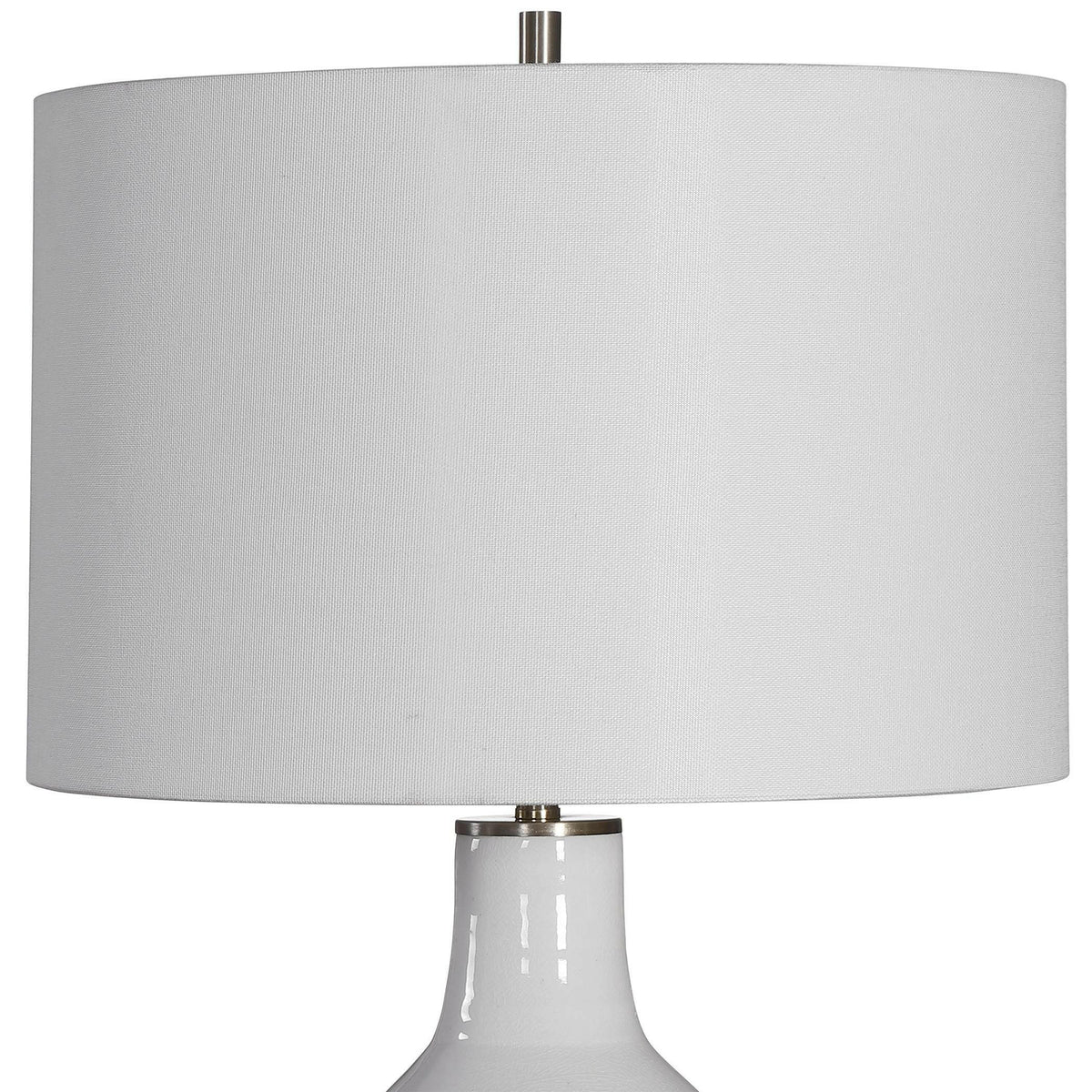 Dakota White Crackle Table Lamp.