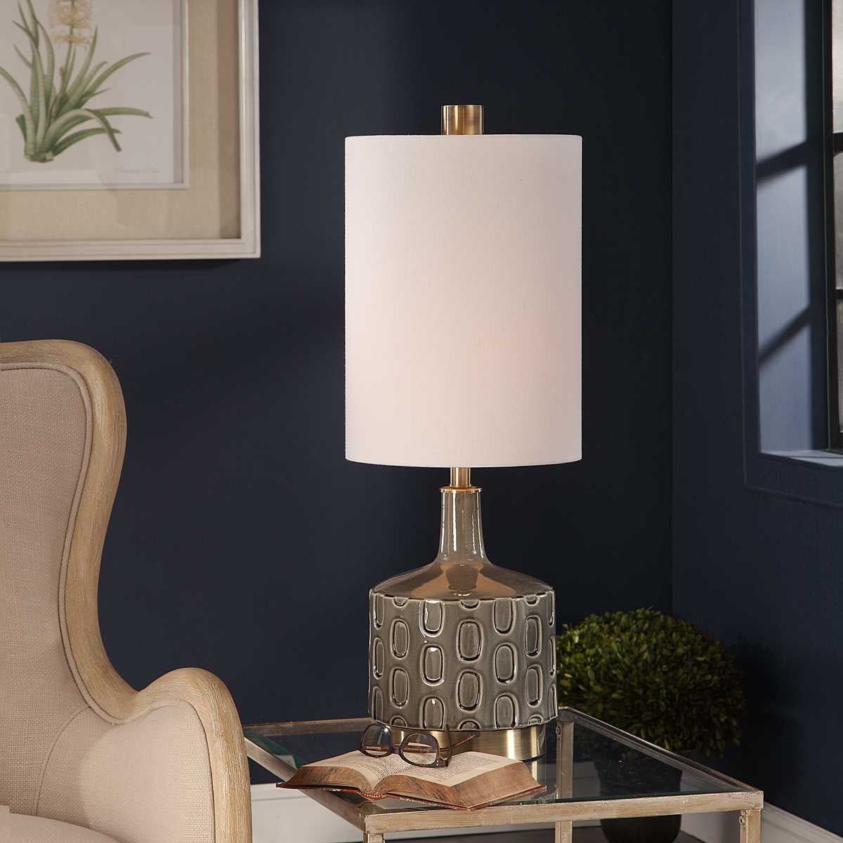 Uttermost Lighting Darrin Grey Table Lamp House of Isabella UK