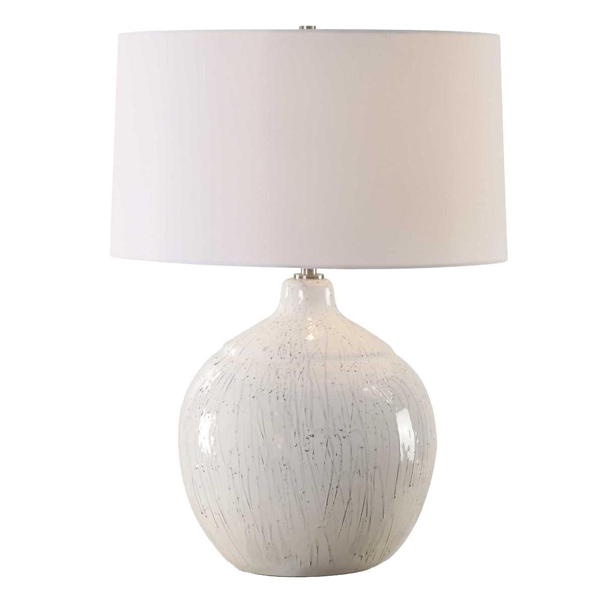 Uttermost Lighting Dribble White Glaze Table Lamp House of Isabella UK