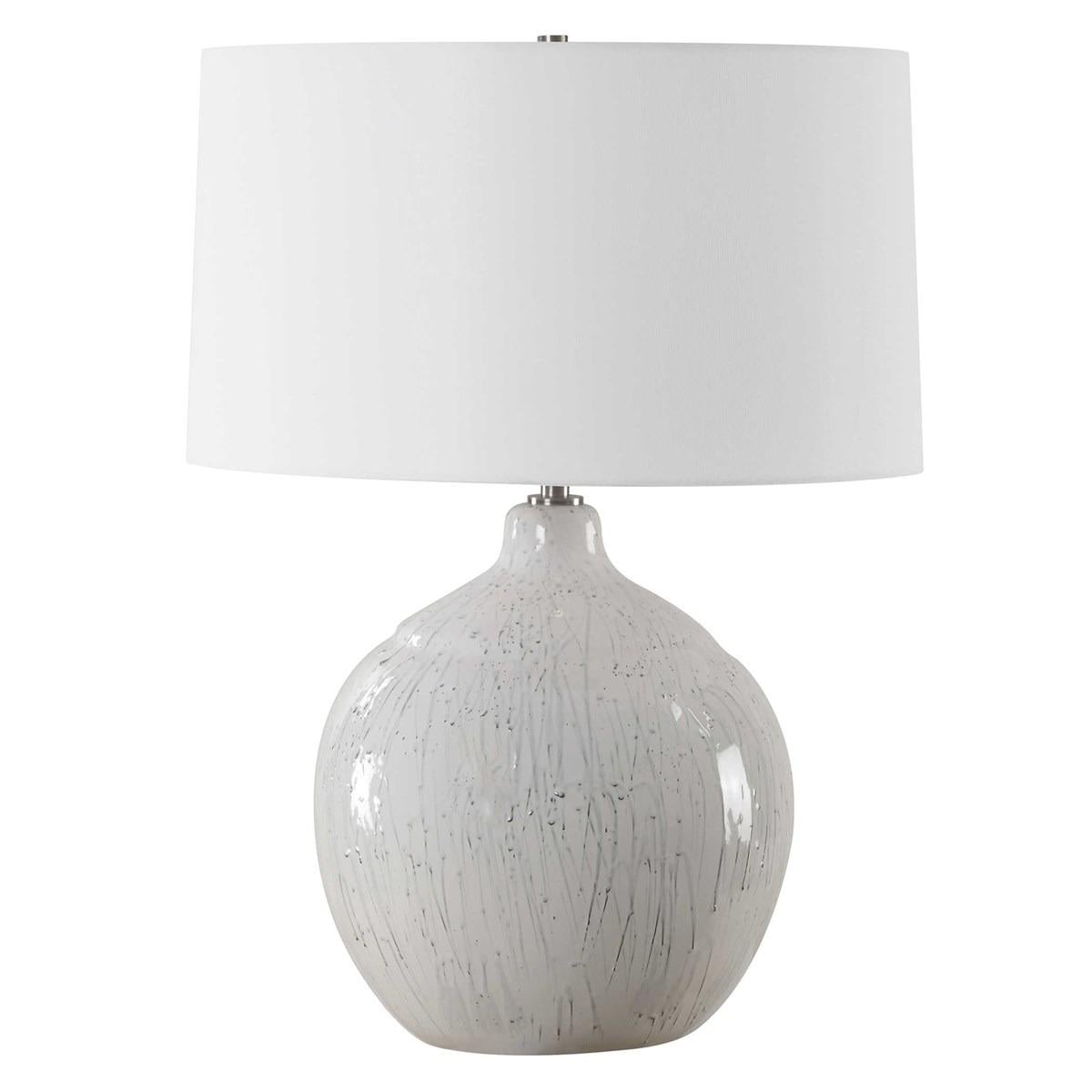 Uttermost Lighting Dribble White Glaze Table Lamp House of Isabella UK