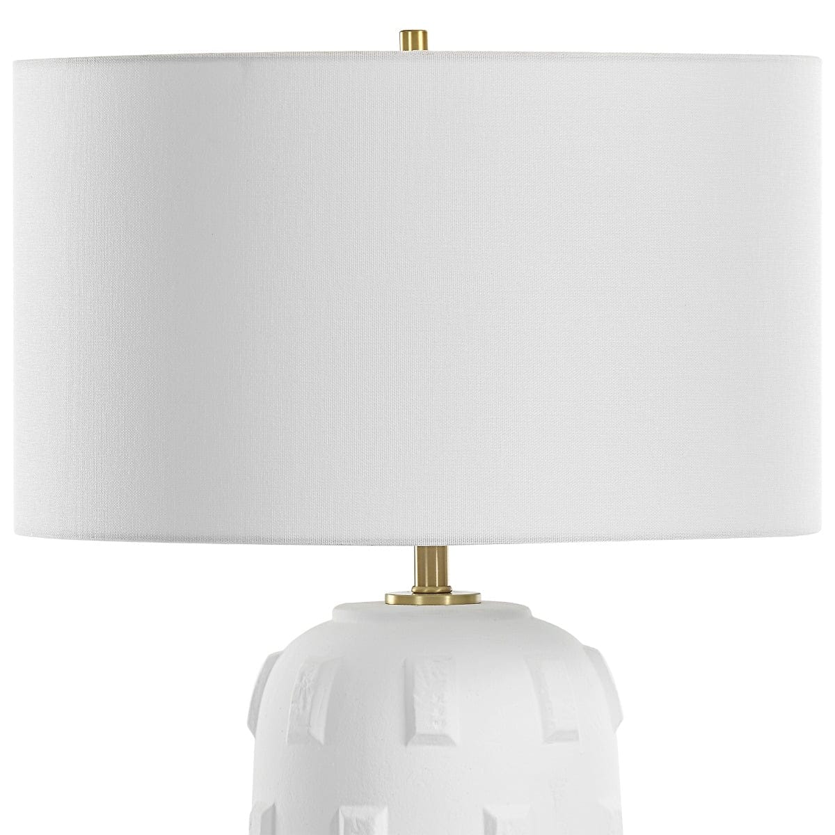 Uttermost Lighting Emerie Textured White Table Lamp House of Isabella UK