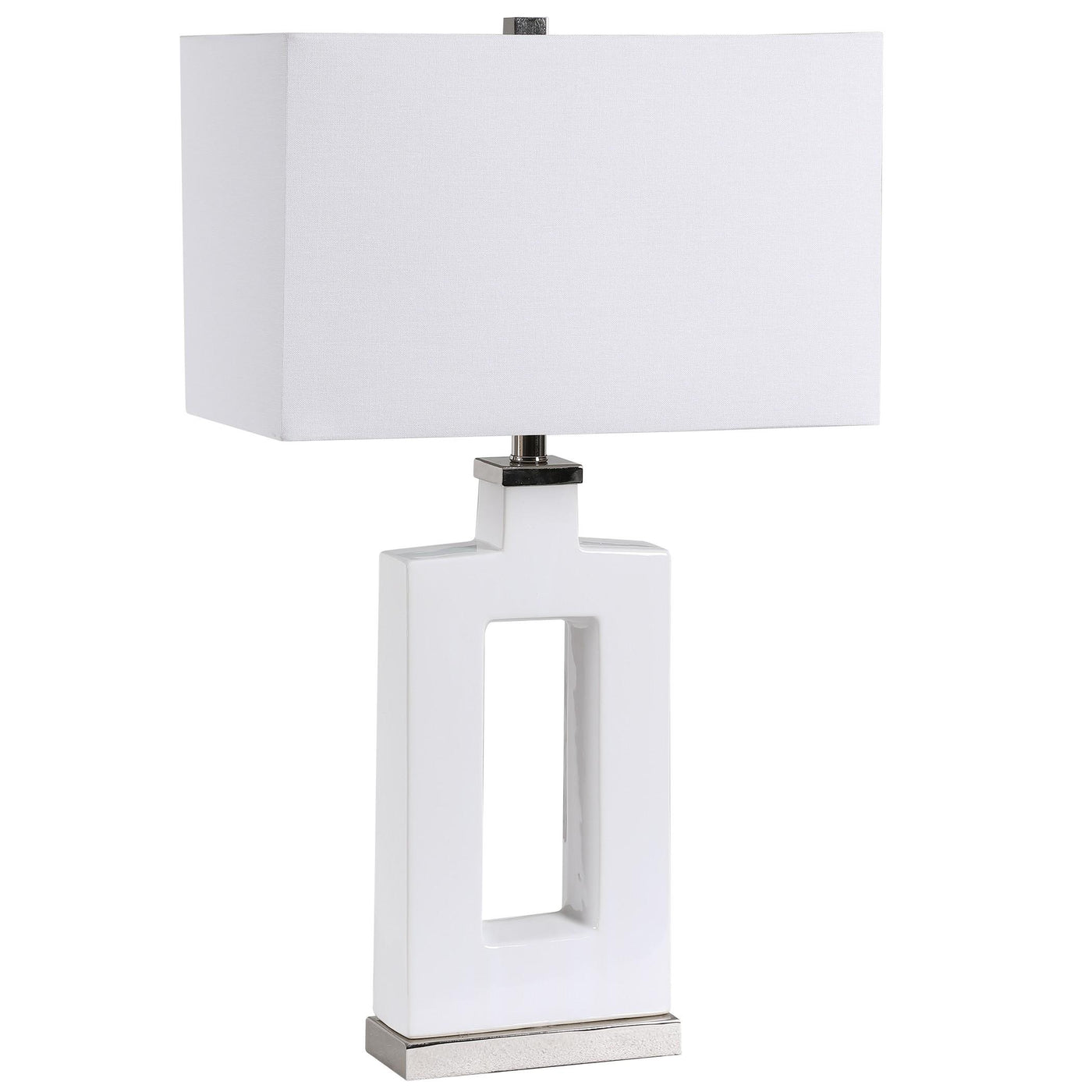 Uttermost Lighting Entry Modern White Table Lamp House of Isabella UK