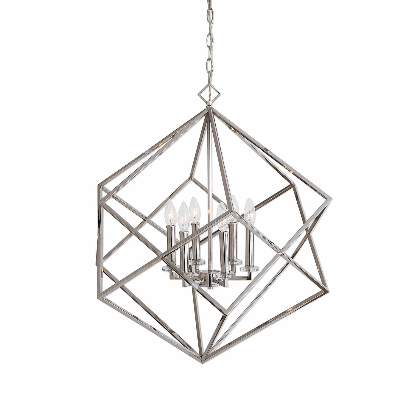 Uttermost Lighting Euclid 6 Light Nickel Cube Pendant House of Isabella UK