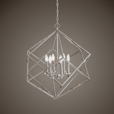 Uttermost Lighting Euclid 6 Light Nickel Cube Pendant House of Isabella UK