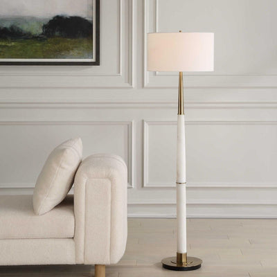 Uttermost Lighting Faro White Marble Floor Lamp House of Isabella UK