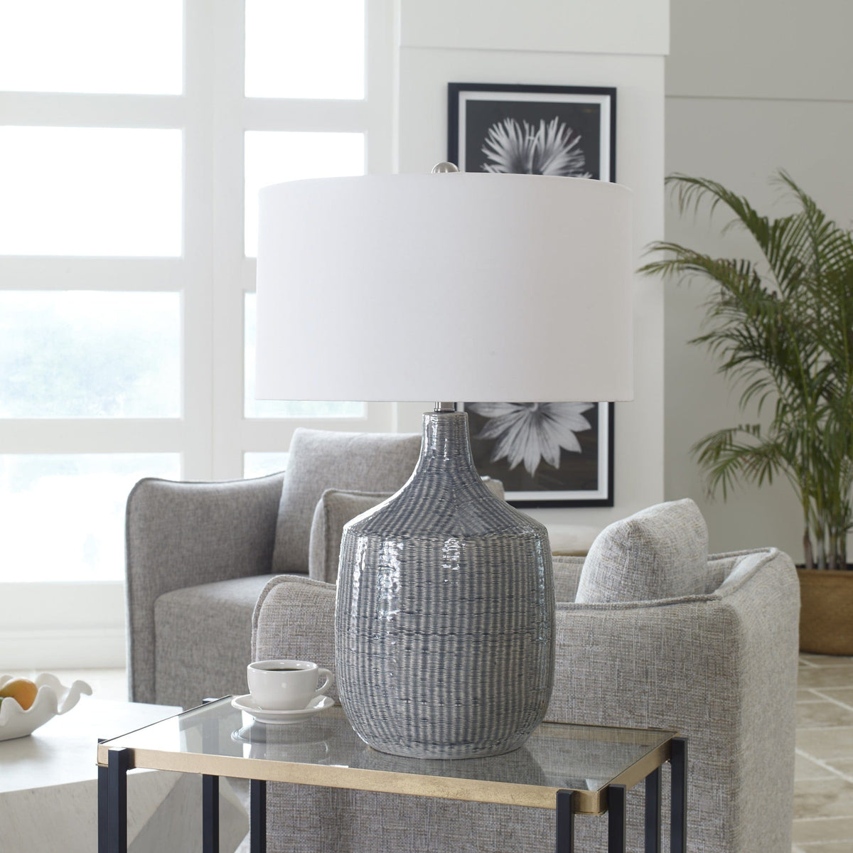 Uttermost Lighting Felipe Distressed Gray Table Lamp House of Isabella UK