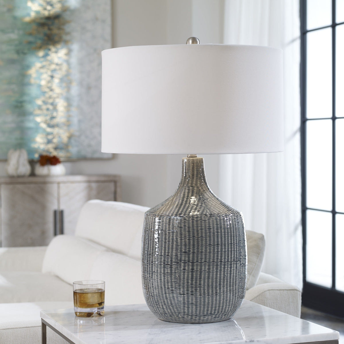 Uttermost Lighting Felipe Distressed Gray Table Lamp House of Isabella UK