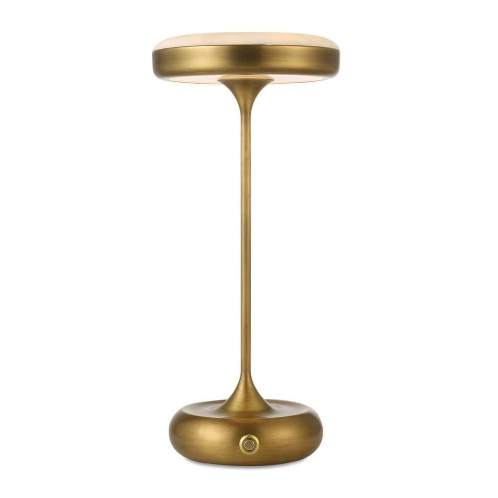 Uttermost Lighting Flat Top Rechargeable Mini Lamp in Brass House of Isabella UK