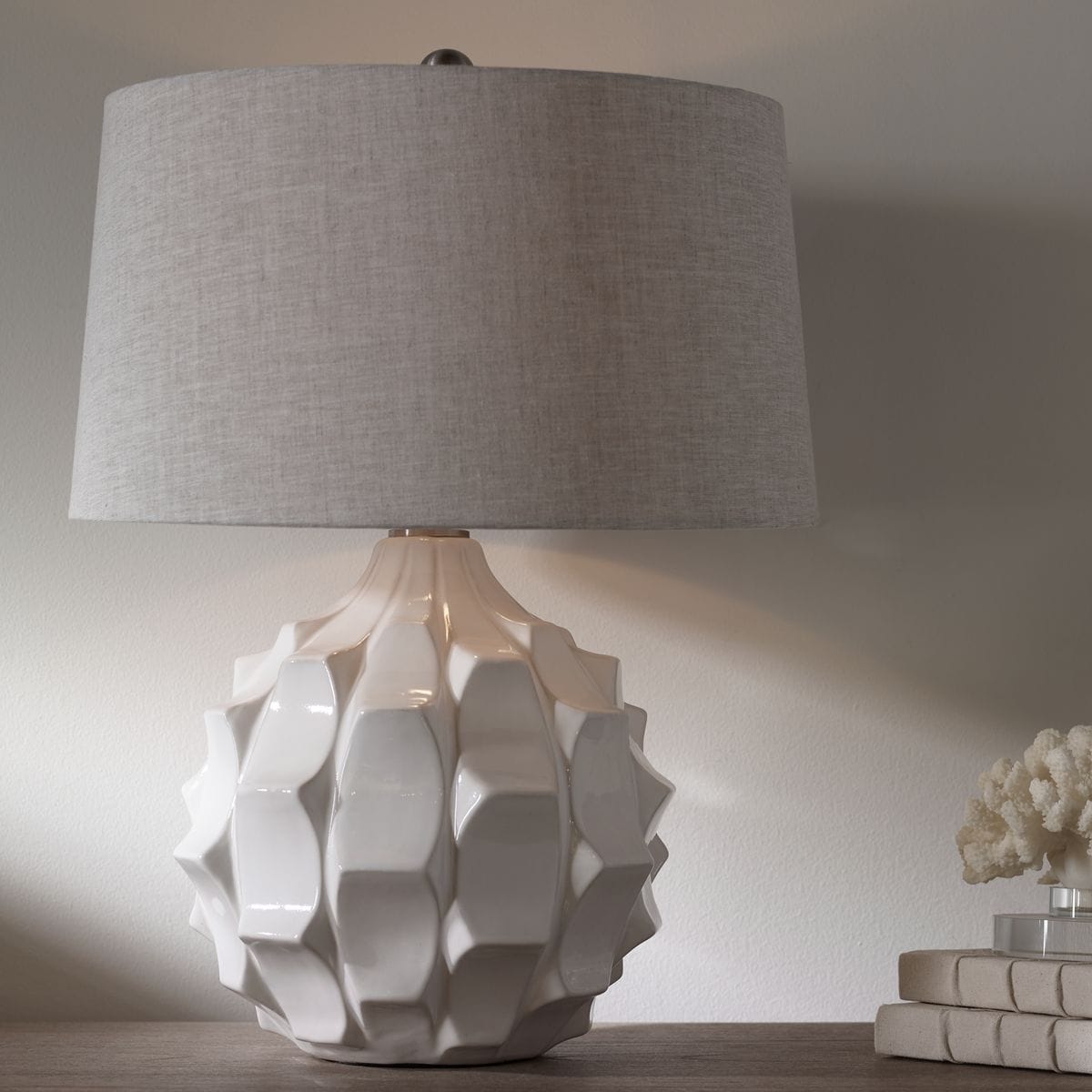 Uttermost Lighting Guerina Scalloped Lamp - White House of Isabella UK