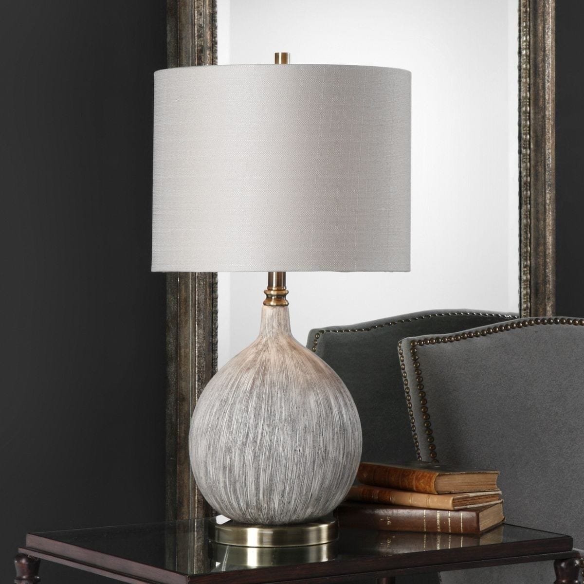 Uttermost Lighting Hedera Textured Ivory Table Lamp House of Isabella UK