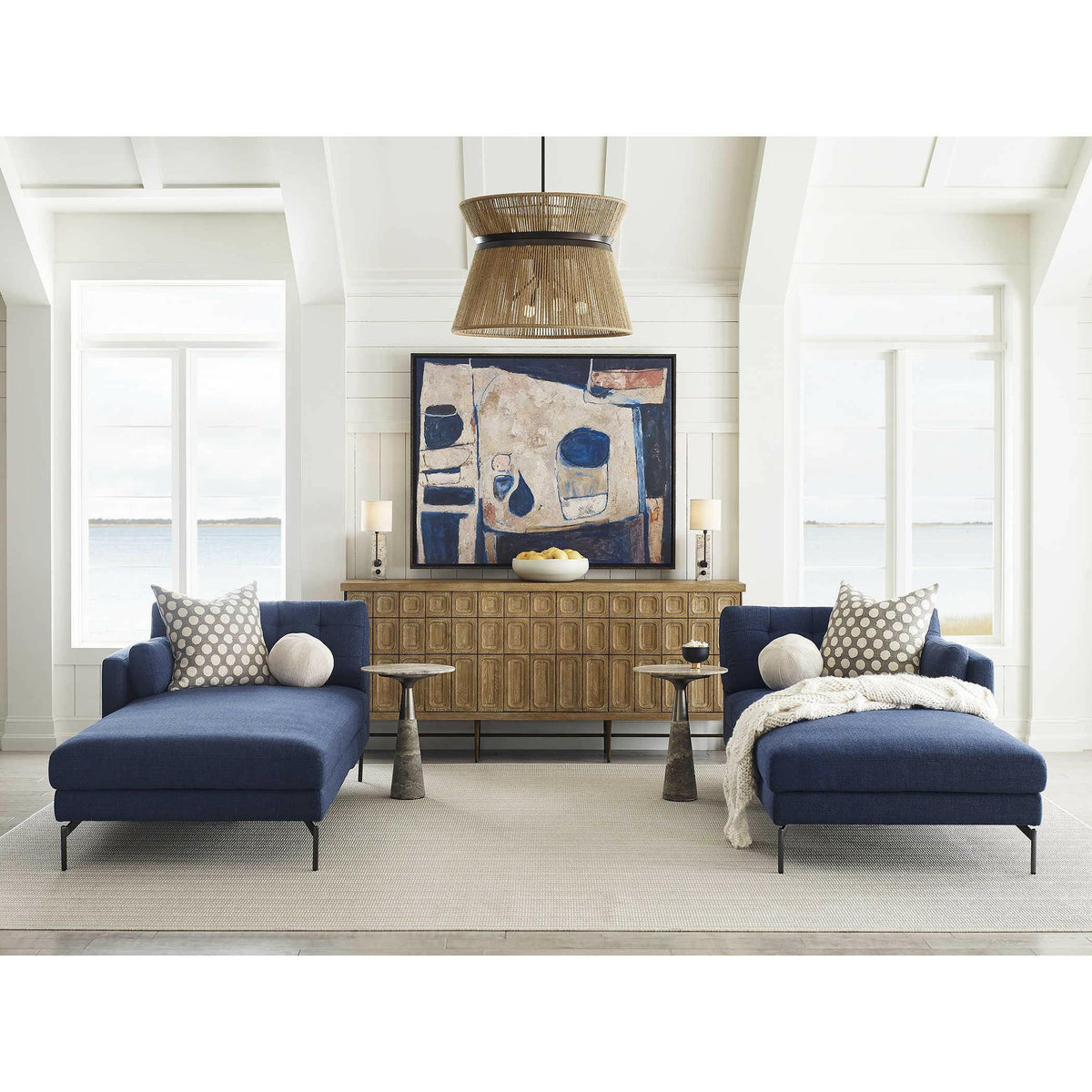 Highly Strung, 8 Lt Round Pendant - Natural.