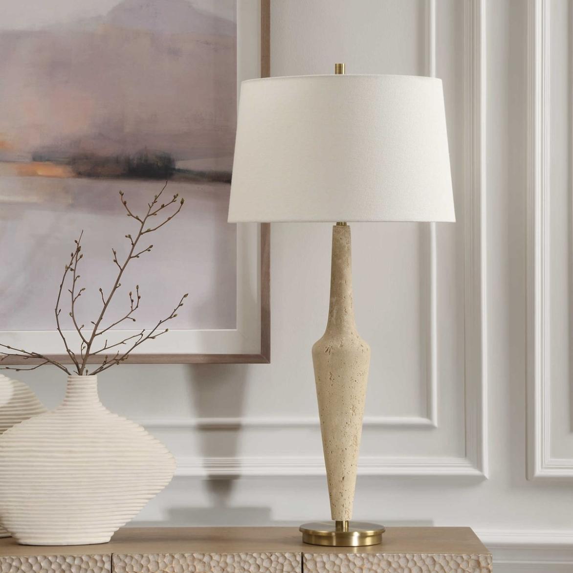 Uttermost Lighting Juliet Travertine Table Lamp House of Isabella UK
