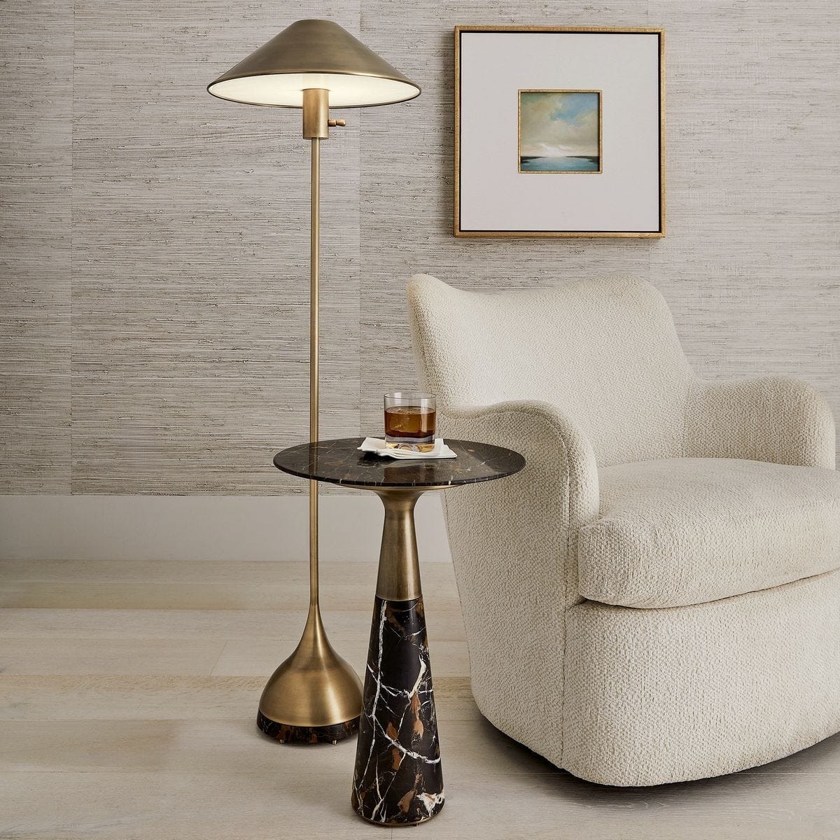 Uttermost Lighting Kiss Floor Lamp in Michelangelo Marble House of Isabella UK
