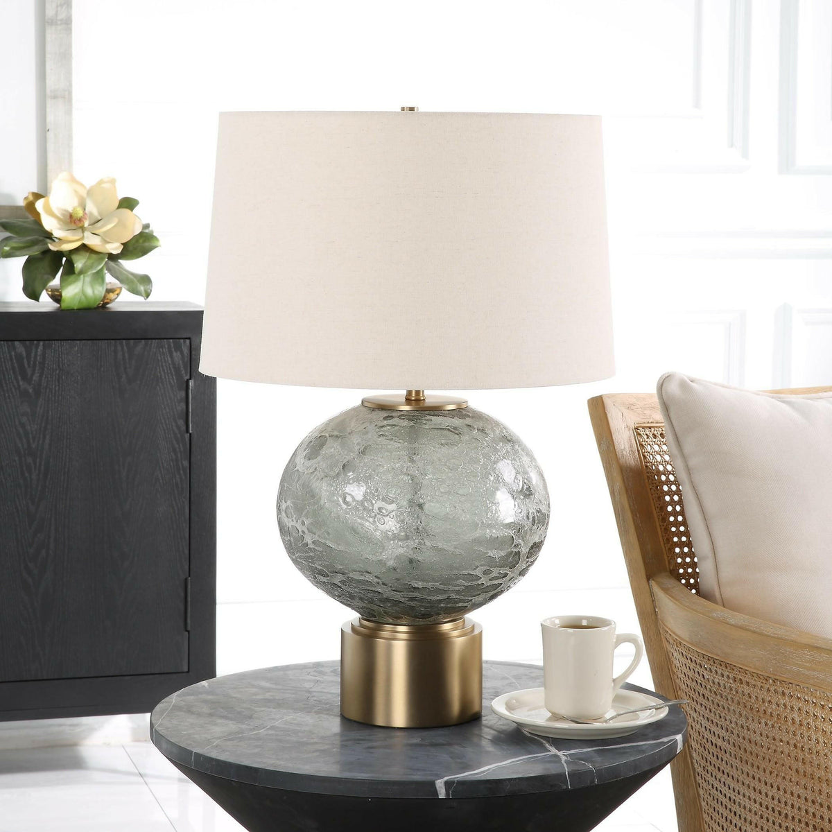 Lunia Gray Glass Table Lamp.