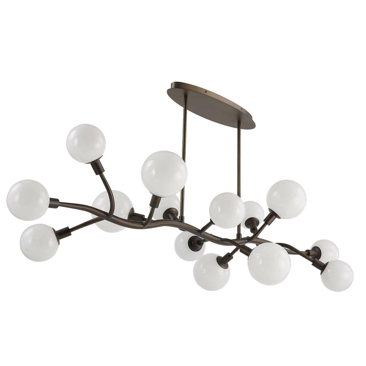 Meandering, 14 Lt Pendant - Bronze.