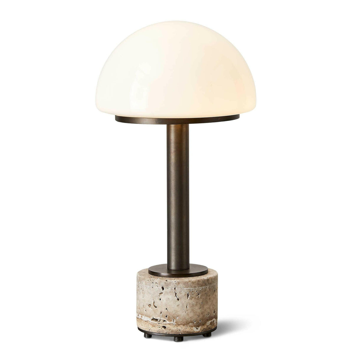 Mushroom Mini Lamp - Gray Travertine.