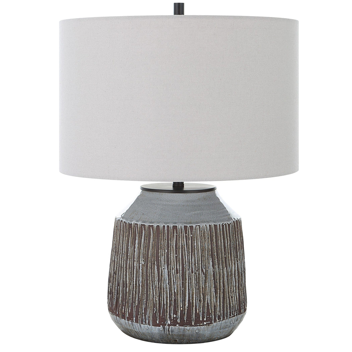 Uttermost Lighting Neolithic Blue-Gray Table Lamp House of Isabella UK