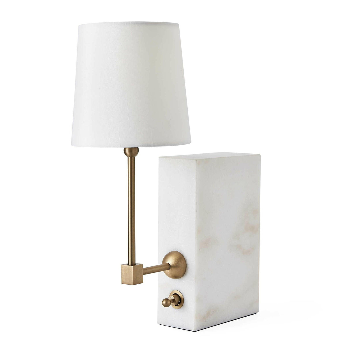 on a Shelf Mini Lamp - White Marble/brass.