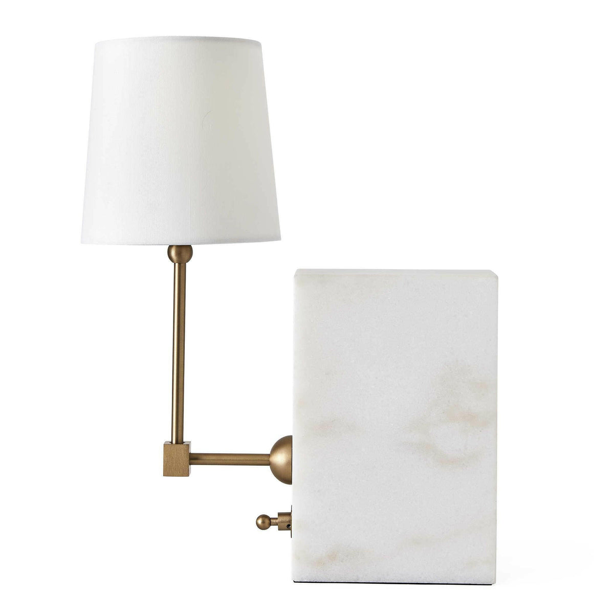 on a Shelf Mini Lamp - White Marble/brass.
