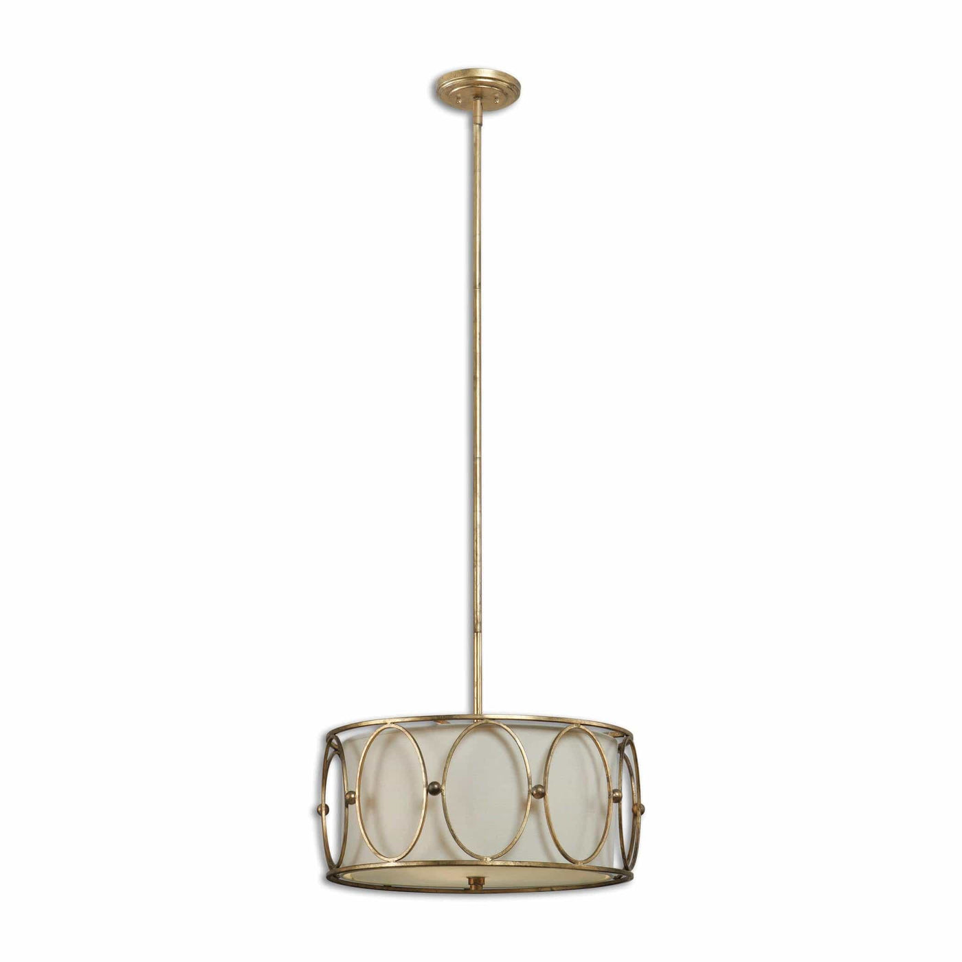 Uttermost Lighting Ovala 3 Light Gold Drum Pendant House of Isabella UK